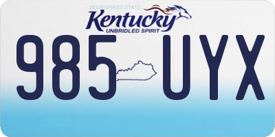 KY license plate 985UYX
