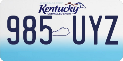 KY license plate 985UYZ