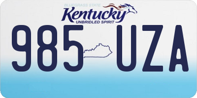 KY license plate 985UZA