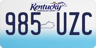 KY license plate 985UZC