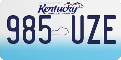 KY license plate 985UZE