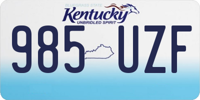 KY license plate 985UZF