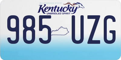 KY license plate 985UZG