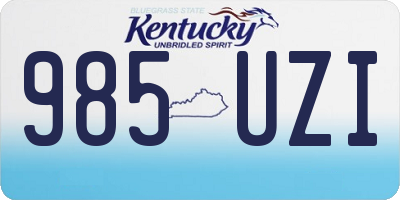 KY license plate 985UZI