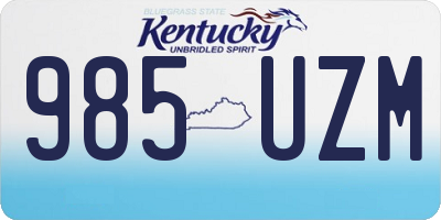 KY license plate 985UZM