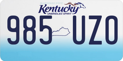 KY license plate 985UZO