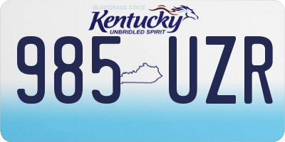 KY license plate 985UZR