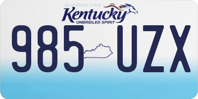 KY license plate 985UZX
