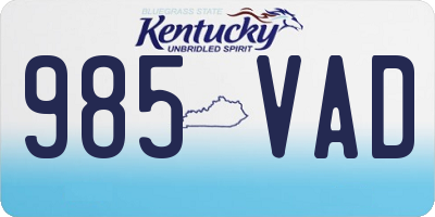 KY license plate 985VAD