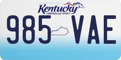 KY license plate 985VAE