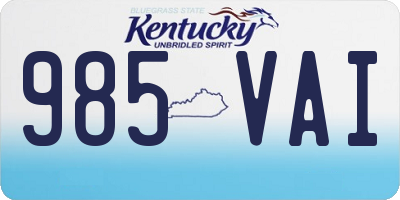 KY license plate 985VAI