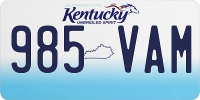 KY license plate 985VAM
