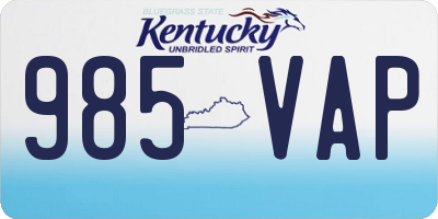 KY license plate 985VAP
