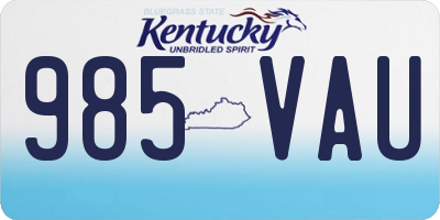 KY license plate 985VAU