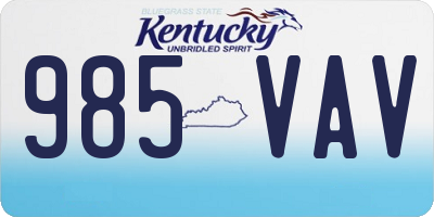 KY license plate 985VAV