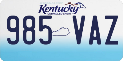 KY license plate 985VAZ