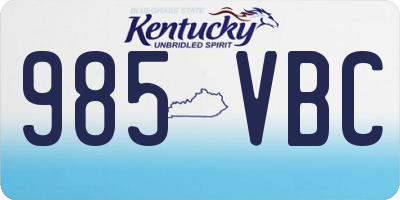 KY license plate 985VBC
