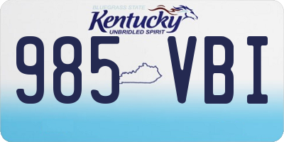 KY license plate 985VBI
