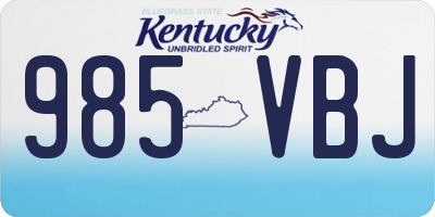 KY license plate 985VBJ