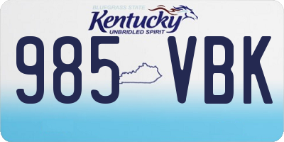 KY license plate 985VBK