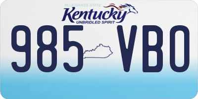 KY license plate 985VBO