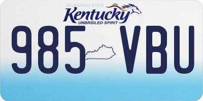 KY license plate 985VBU