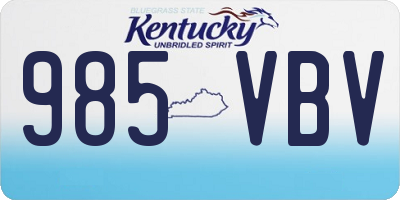 KY license plate 985VBV