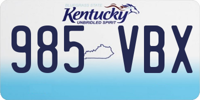 KY license plate 985VBX
