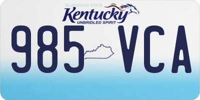KY license plate 985VCA