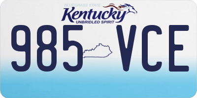KY license plate 985VCE
