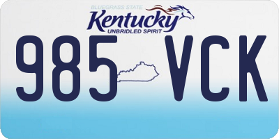 KY license plate 985VCK