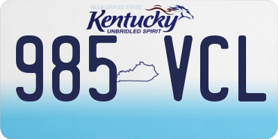 KY license plate 985VCL