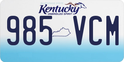 KY license plate 985VCM