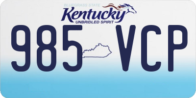 KY license plate 985VCP