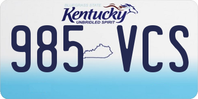KY license plate 985VCS