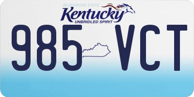 KY license plate 985VCT