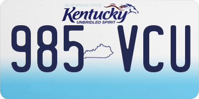 KY license plate 985VCU