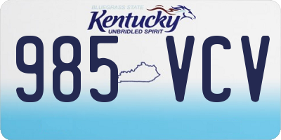 KY license plate 985VCV