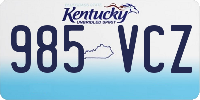 KY license plate 985VCZ