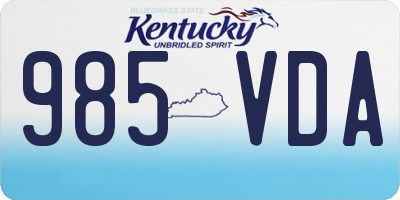KY license plate 985VDA
