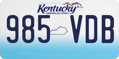 KY license plate 985VDB