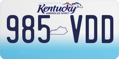 KY license plate 985VDD