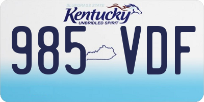 KY license plate 985VDF