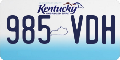 KY license plate 985VDH