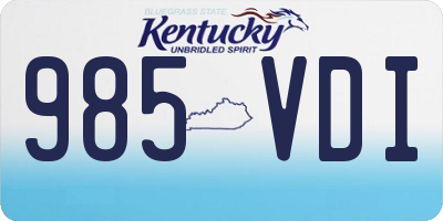 KY license plate 985VDI