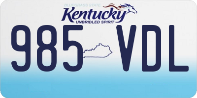 KY license plate 985VDL