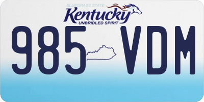 KY license plate 985VDM