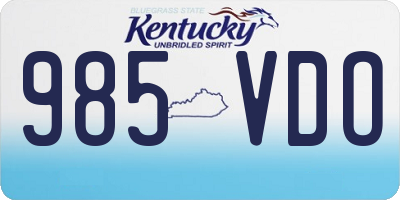 KY license plate 985VDO