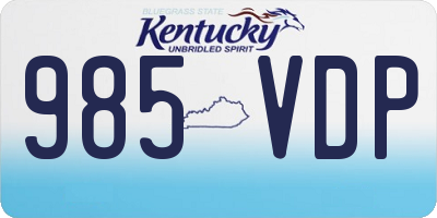 KY license plate 985VDP
