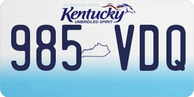 KY license plate 985VDQ